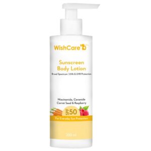 Wishcare SPF50 Sunscreen Body Lotion Broad Spectrum - PA+++ UVA & UVB Protection With No White Cast