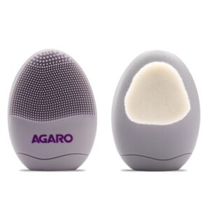 Agaro Cb2105 Manual Facial Cleansing Brush, 2-in-1 Soft Silicone Bristles For Pore Cleansing, Purple