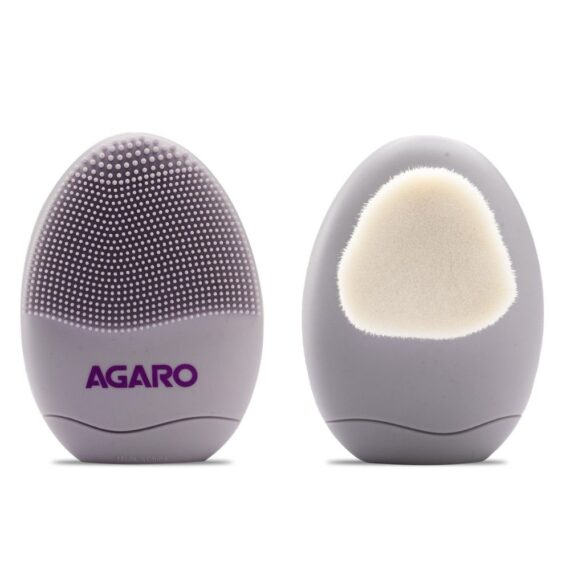 Agaro Cb2105 Manual Facial Cleansing Brush, 2-in-1 Soft Silicone Bristles For Pore Cleansing, Purple