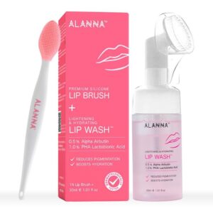 ALANNA Lightening & Hydrating Lip Wash + Lip Brush for Women