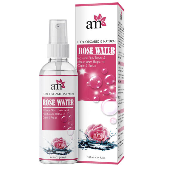 AromaMusk 100% Organic & Natural Premium Rose Water For Face & Skin