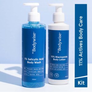 Be Bodywise 1% Salicylic Acid Body Wash + 10% Niacinamide Body Lotion - Helps Improve Skin Texture