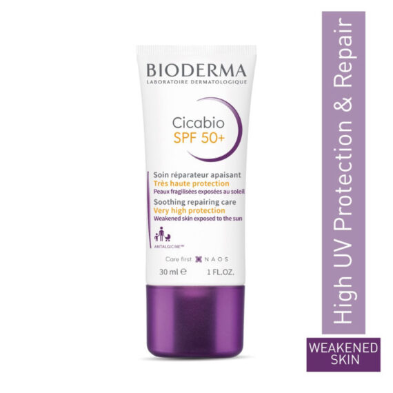Bioderma Cicabio Very High Sun Protection Repairing Cream Prevents Scar Marks SPF 50+