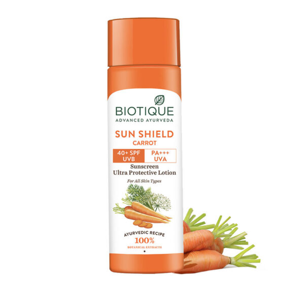 Biotique SUN SHIELD CARROT Sunscreen Ultra Protective Lotion 40+SPF UVB