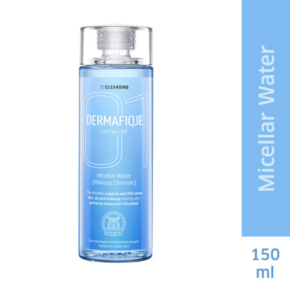 Dermafique Micellar Water, with Hyaluronic Acid - Alcohol Free Makeup Cleanser, Removes Makeup