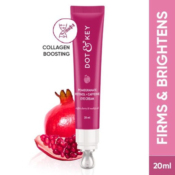 Dot & Key Pomegranate Retinol + Caffeine Under Eye Cream, Fades Dark Circles, Fine Lines & Wrinkles