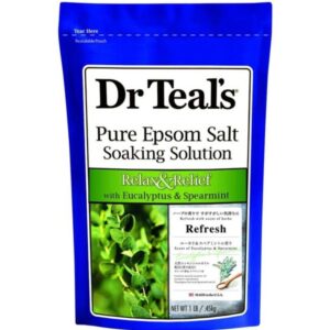 Dr Teal's Pure Epsom Bath Salt Soaking Solution Relax And Relief With Eucalyptus And Spearmint