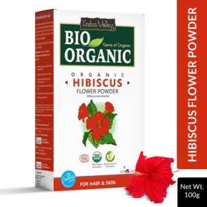 Indus Valley Bio Organic Hibiscus Flower Powder, Exfoliates Dead Skin Cells, Prevents Early Greys