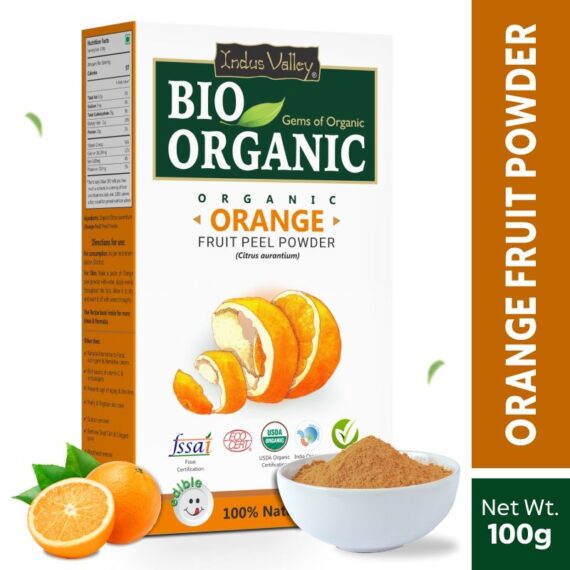 Indus Valley Bio Organic Orange Peel Powder for Skin Lightening Face Pack
