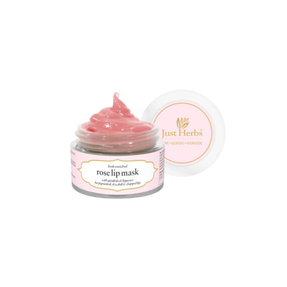 Just Herbs Herb-Enriched Rose Lip Mask for Dark - Dry and Chapped Lips (Rose)