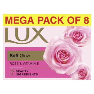 Lux Soft Glow Rose & Vitamin E For Glowing Skin Beauty Soap Offer Pack 8