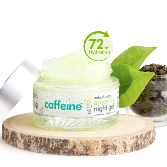 MCaffeine Vitamin C Green Tea Night Cream with Hyaluronic Acid - 72 Hrs Hydrating Night Gel
