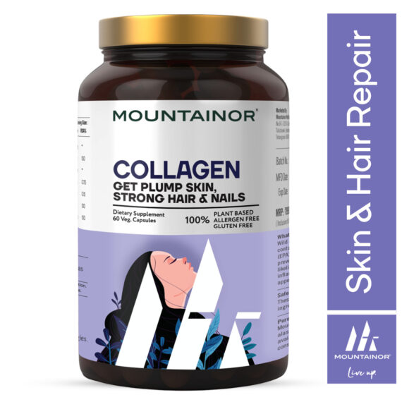 MOUNTAINOR Plant-Based Collagen Builder Capsules For Women & Men - Safe & Gluten Free