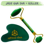Natural Vibes Jade Roller and Gua Sha for Face Neck and Under Eye