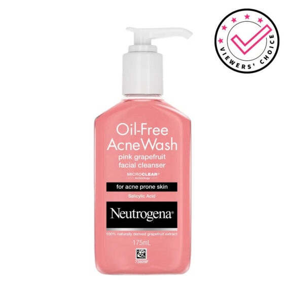 Neutrogena Oil Free Acne Face Wash Pink Grapefruit With 2.0% Salicylic Acid For Acne Prone Skin