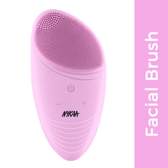 Nykaa Naturals CleanTouch 2 in 1 Face Brush & Massager for Deep Cleansing & Exfoliation - Pink