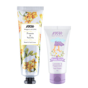 Nykaa Naturals Freeisa & Vanilla Hand Cream & Lavender & Peppermint Foot Cream for Soft Skin