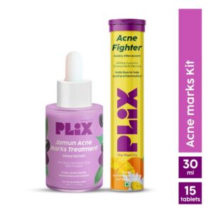 Plix Acne Fighter 15 Effervescent Tablets And Jamun Face Serum Combo