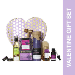 Soulflower Lavender Heart Bath Skincare Gift Kit - Mothers Day Gift, Organic Natural