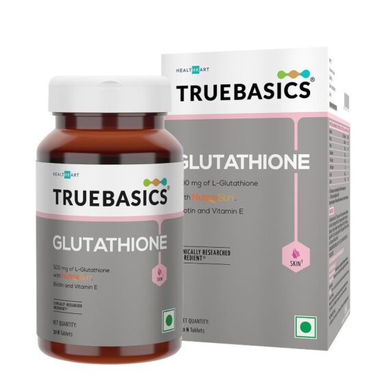 TrueBasics L Glutathione with Nutroxsun, Biotin, and Vitamin E, Skin Health, Clinically Researched