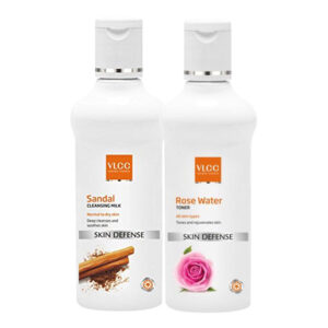 VLCC Rose Water Toner & Sandal Cleansing Milk Combo