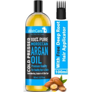 Wishcare 100% Pure Cold Pressed & Natural Moroccan Argan Oil